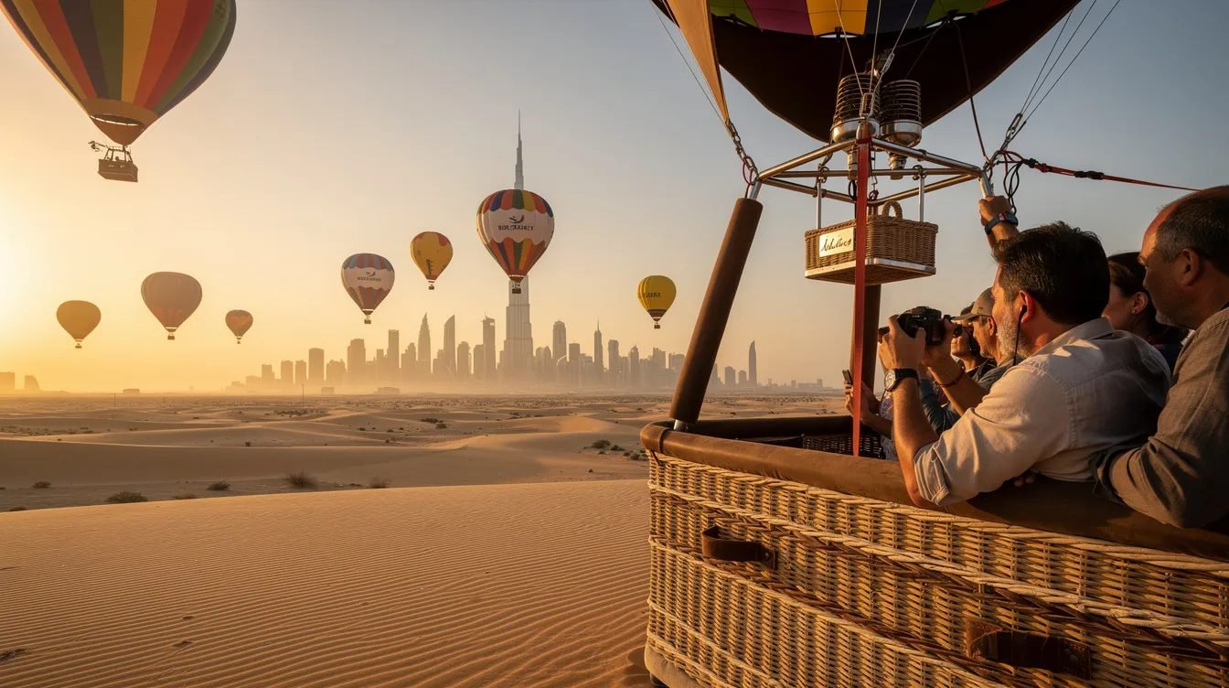 Passeio de Balão e Camelo em Dubai com Café da Manhã Buffet e Sessão de Fotos com Falcão por apenas 10X R$399,90