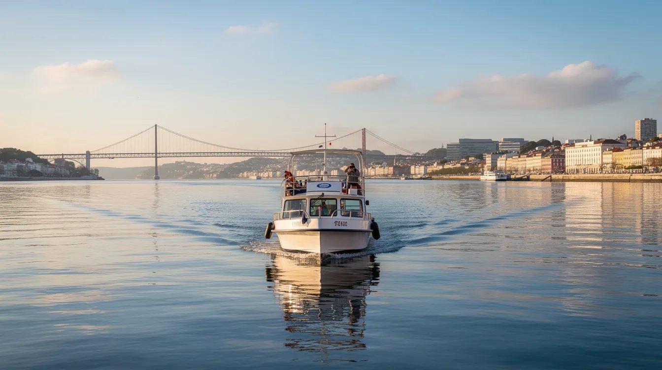 Passeio de Cruzeiro ao Pôr do Sol no Rio Tejo: Experiência Única em Lisboa, Portugal com Guia em Português por apenas 10X R$39,90