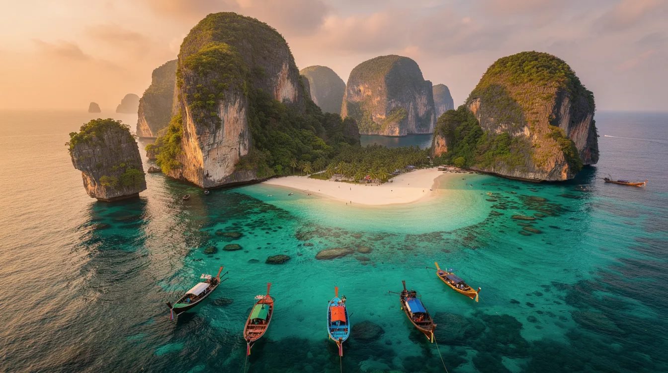 Passeio de Lancha na Tailândia: Koh Phi Phi – 7 Destinos em um Dia com Guia em Português por apenas 10X R$69,90