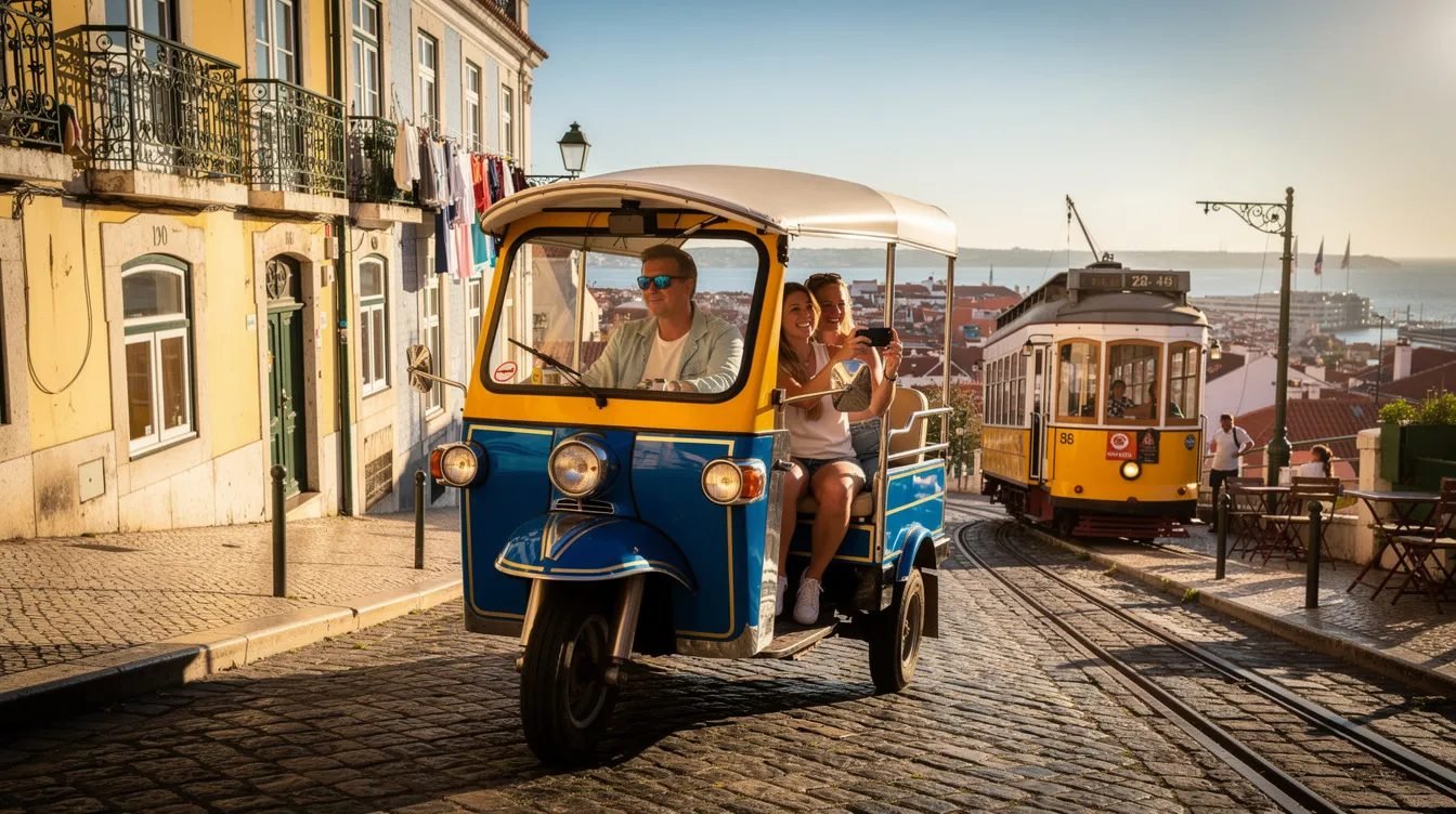 Passeio de TukTuk em Belém, Lisboa, Portugal: Explore a História e a Gastronomia Portuguesa com Guia em Português por apenas 10X R$159,90