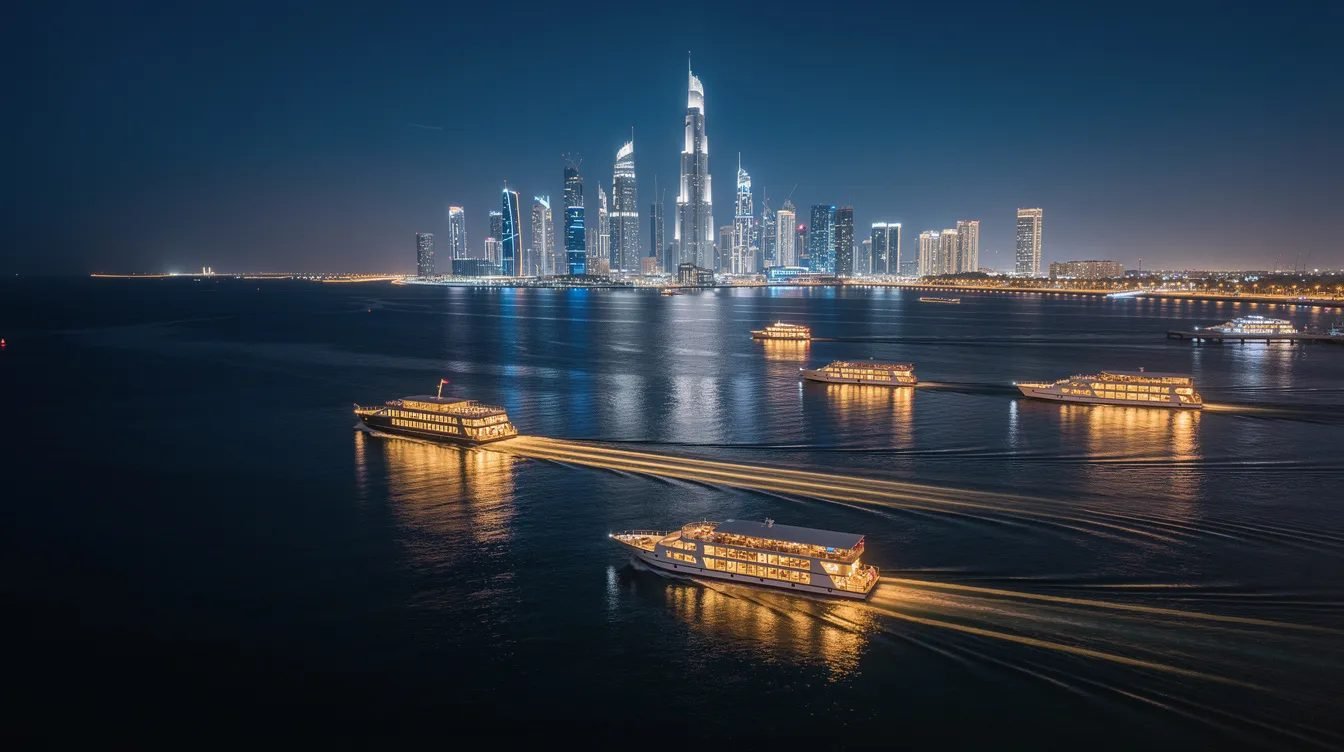 Passeio e Jantar Exclusivo no Bateaux Dubai: Uma Experiência Inesquecível nos Canais do Dubai Creek por apenas 10X R$119,90