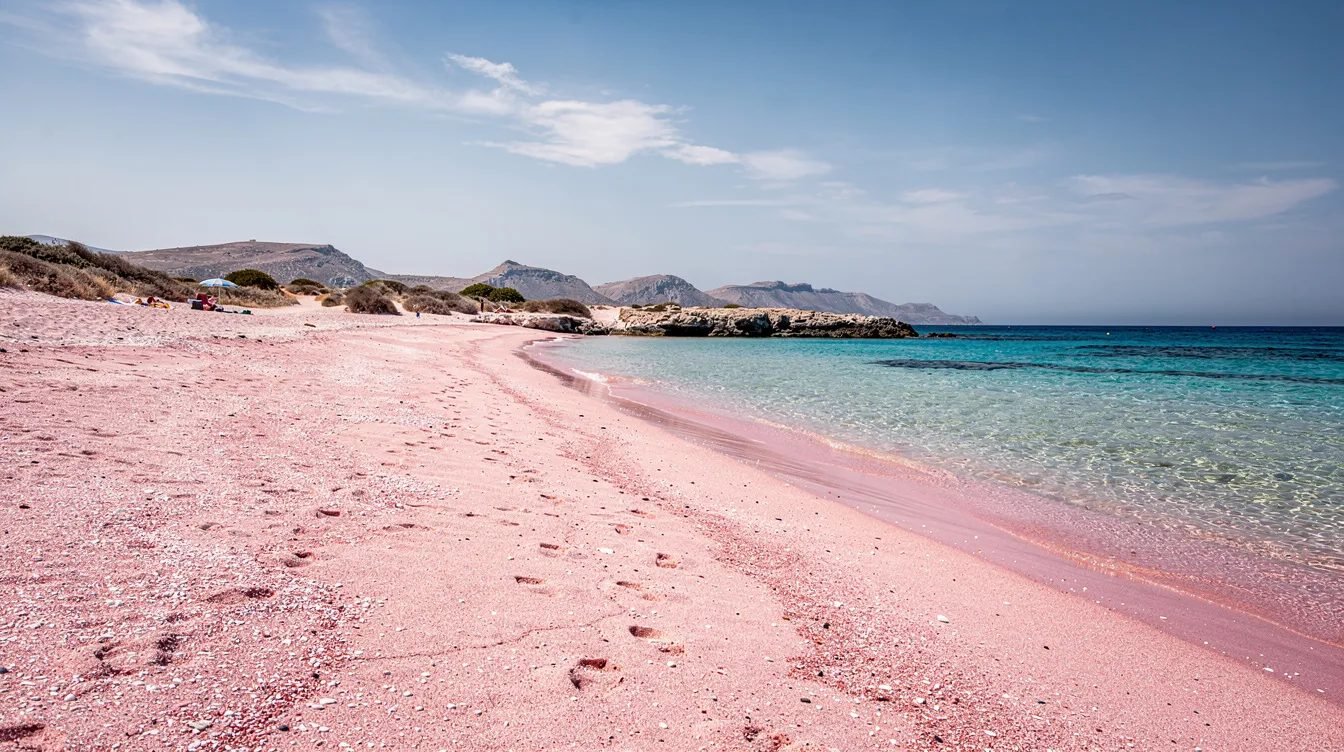 Passeio Exclusivo para a Praia Rosa de Elafonissi e Vila de Elos em Chania, Ilha de Creta, Grécia com Guia em Português por apenas 10X R$39,90