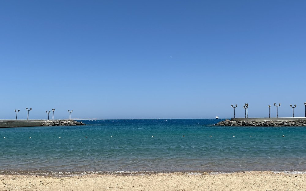 Praia de Hurghada, no Mar Vermelho